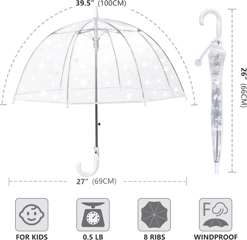RONIARE Kids Clear Bubble Umbrellas for Rain Dome Windproof Umbrella for Kid Girls and Boys - Image 5